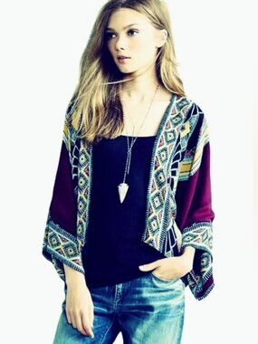 Greylin Oversized Festival Kimono Cardigan Aztec Print - Size S